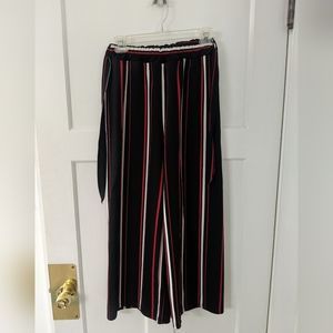 Wide leg striped pants
